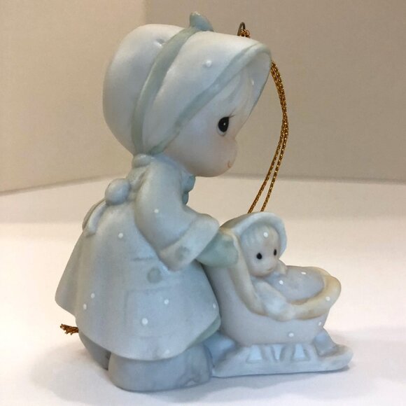 Precious Moments Ornament Granma & Cat Mom & Baby Stroller Touched Hearts Set 3 - Picture 7 of 13